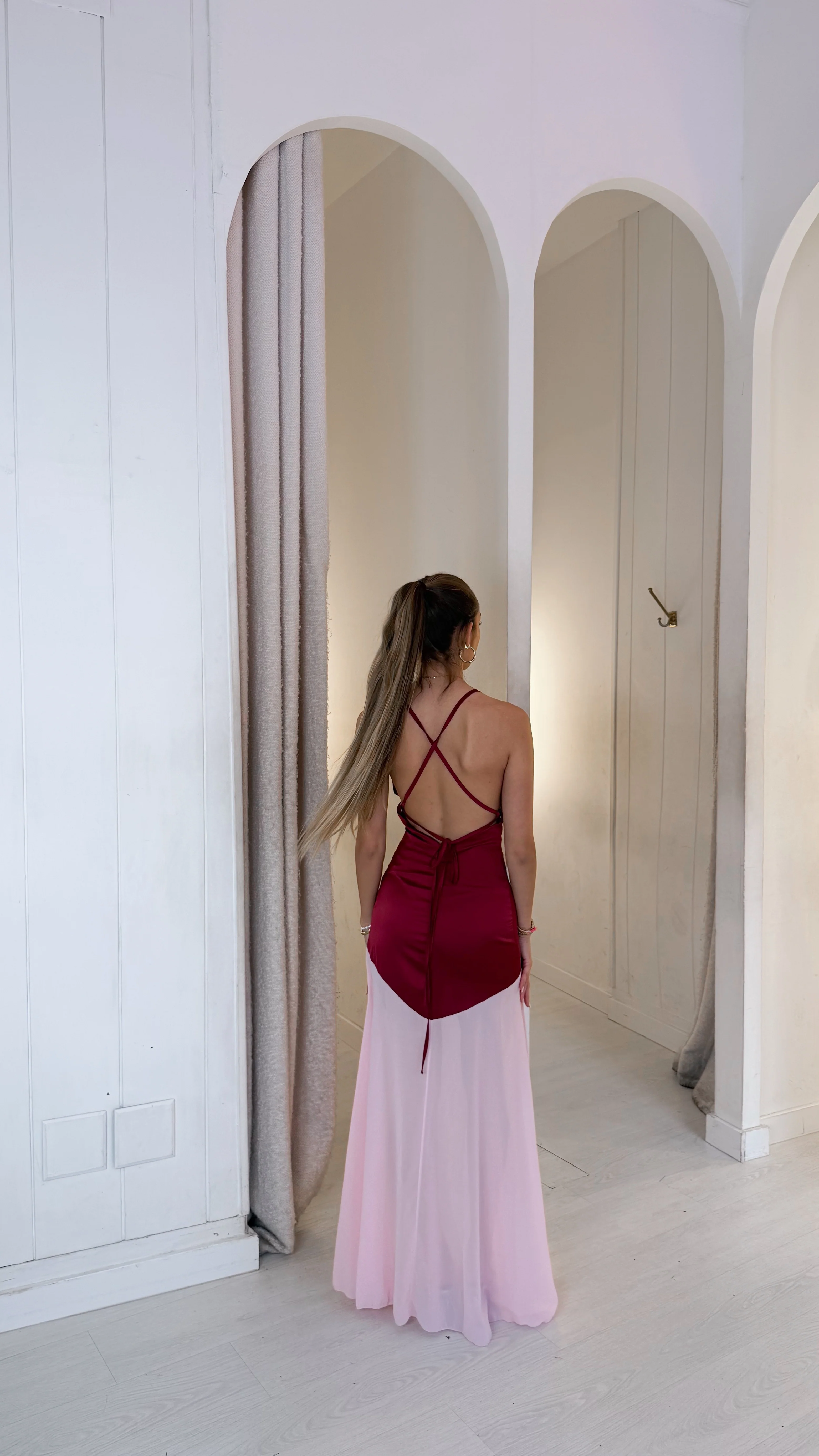 Aurora dress - burdeos y rosa - Image 2