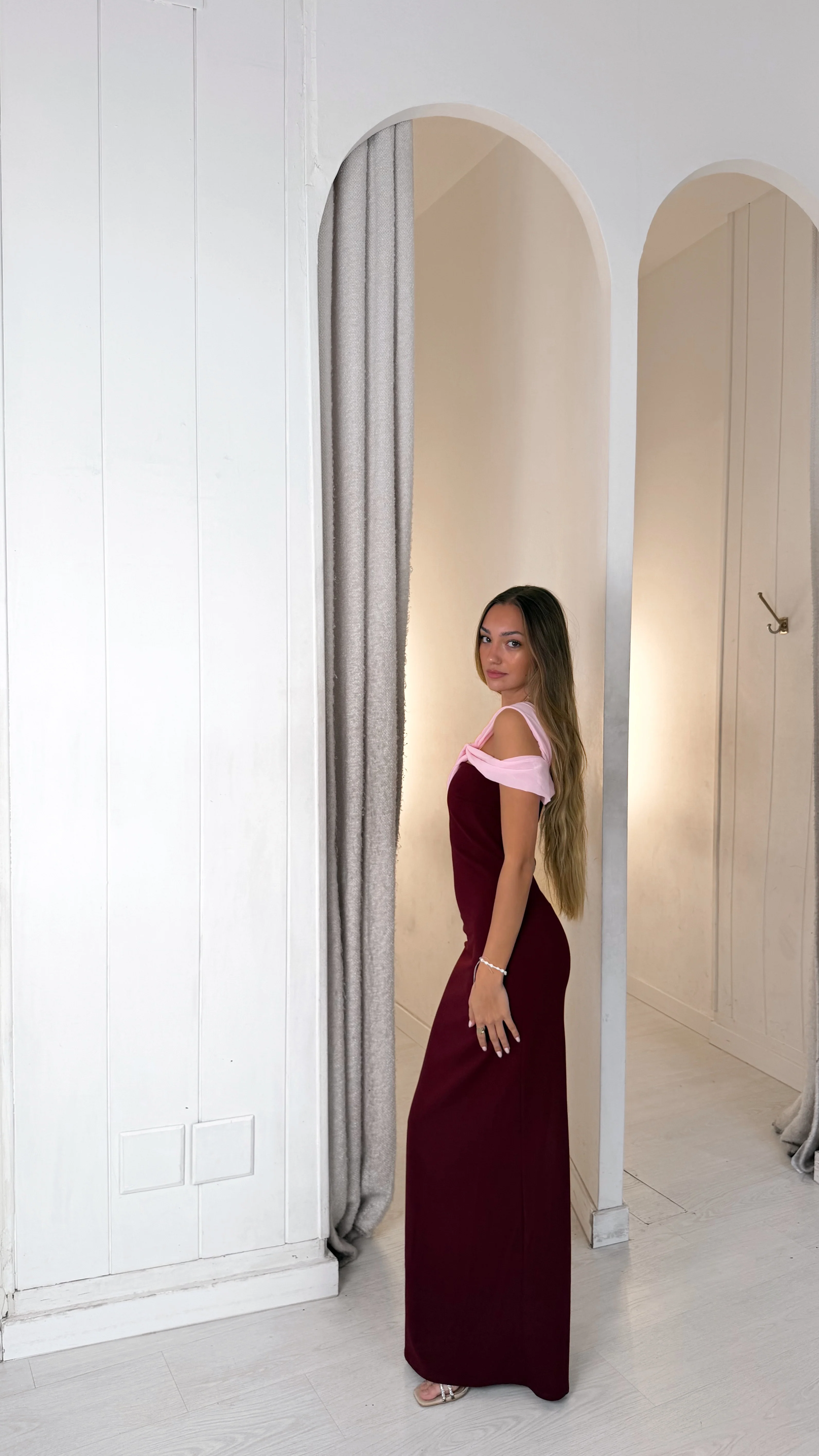 Capri dress - burdeos y rosa - Image 2