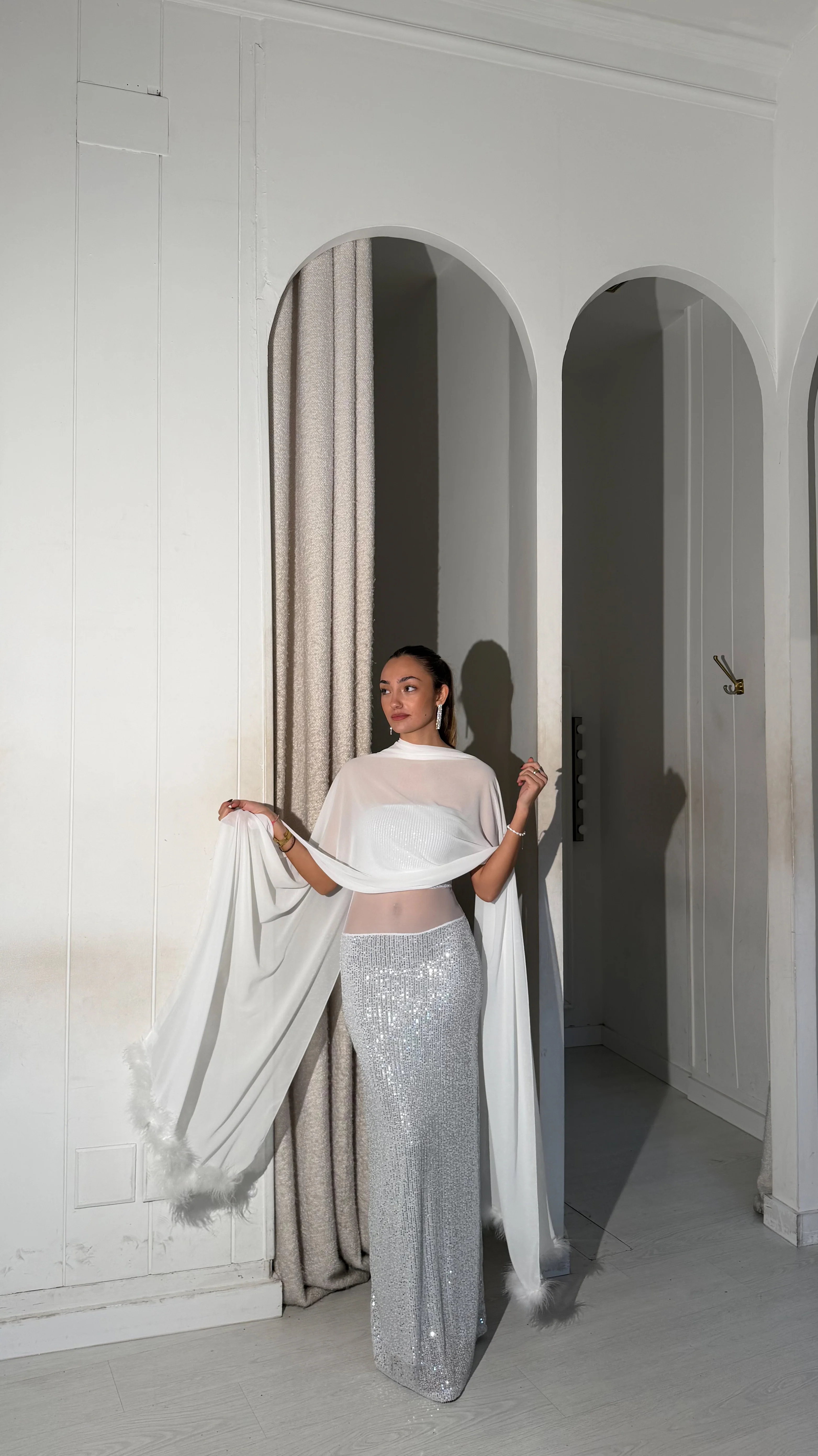 Claus dress - blanco y plata