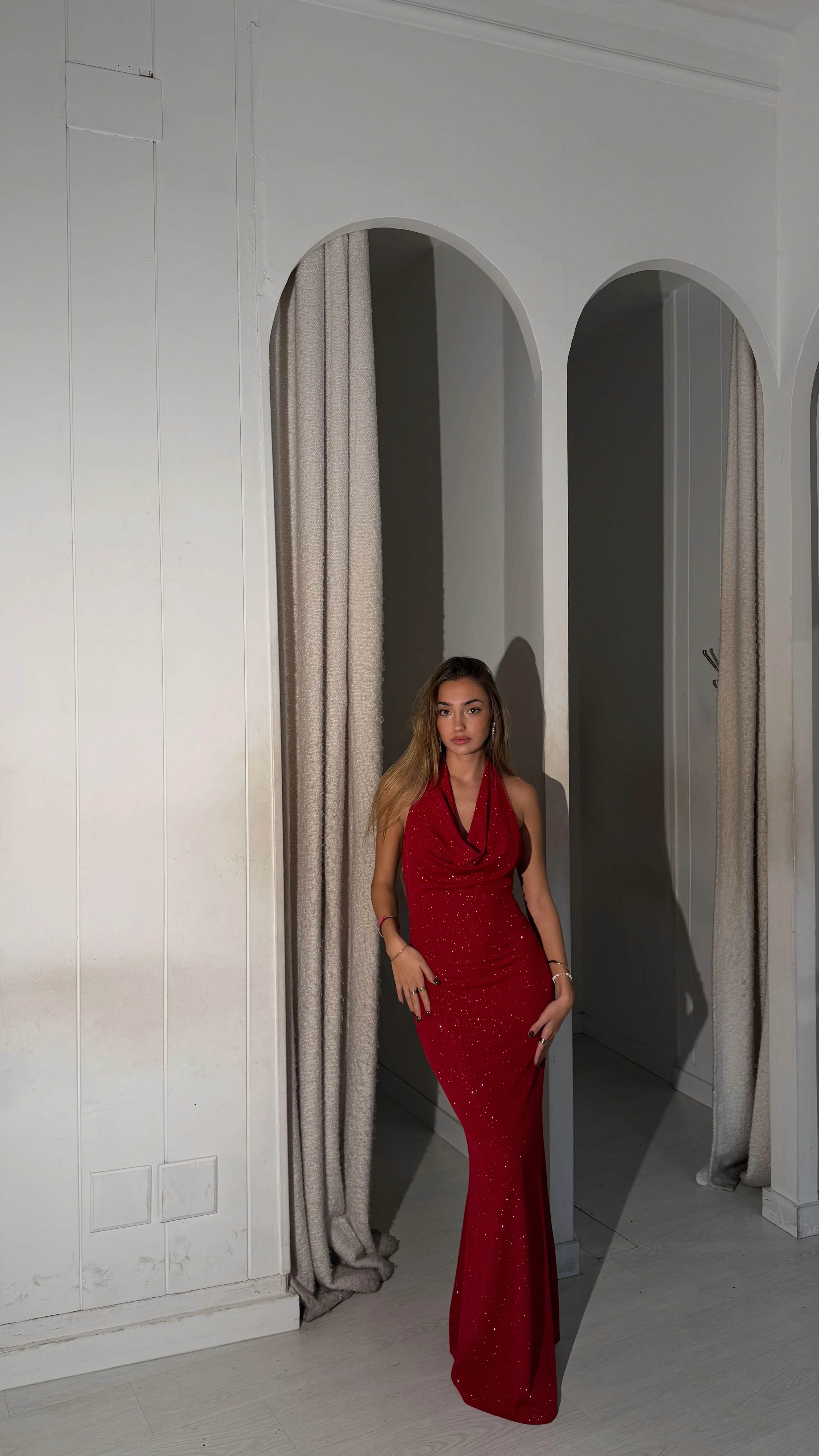 Love glitter dress - rojo