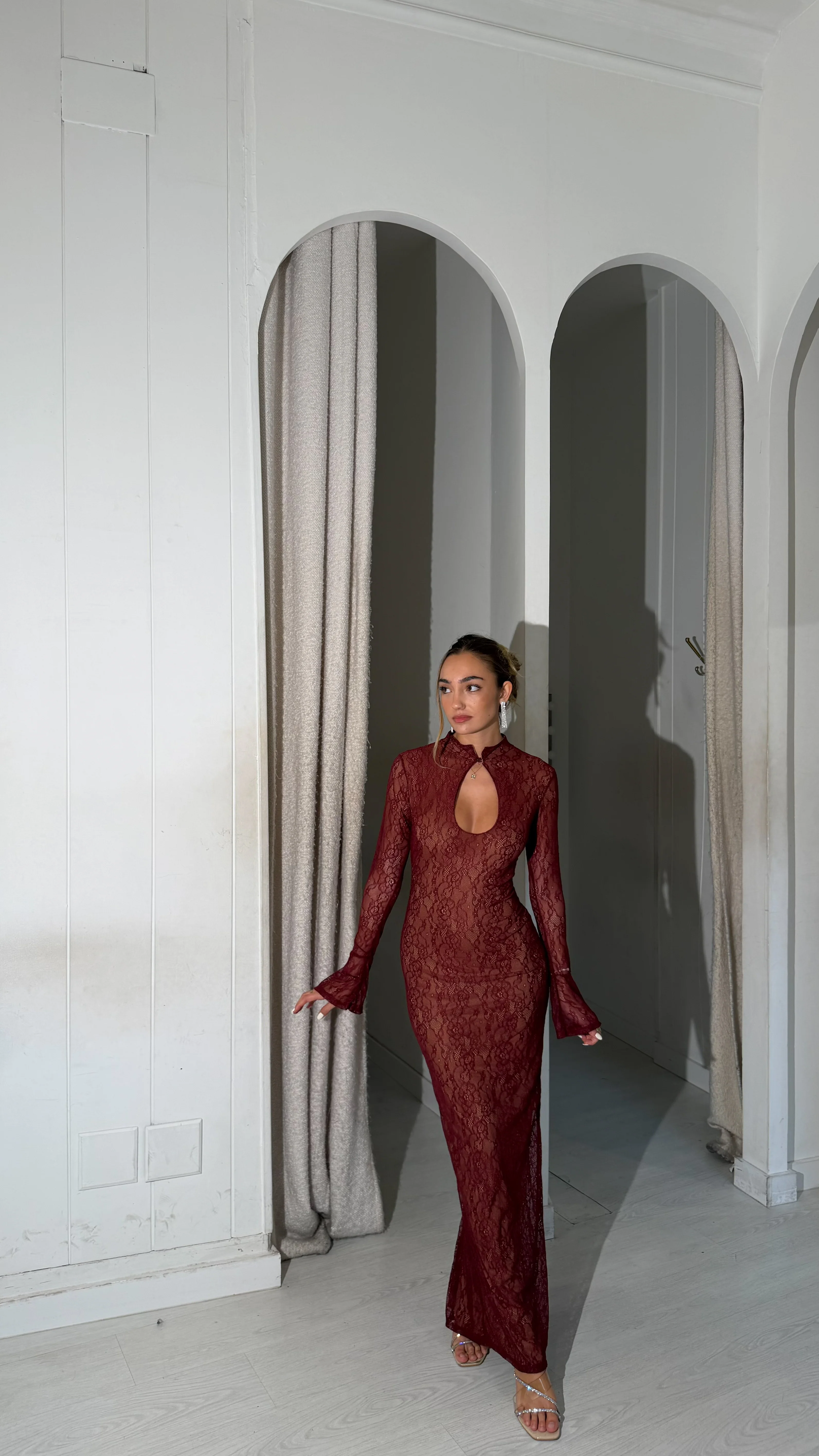 Elegance long dress - burdeos - Image 4