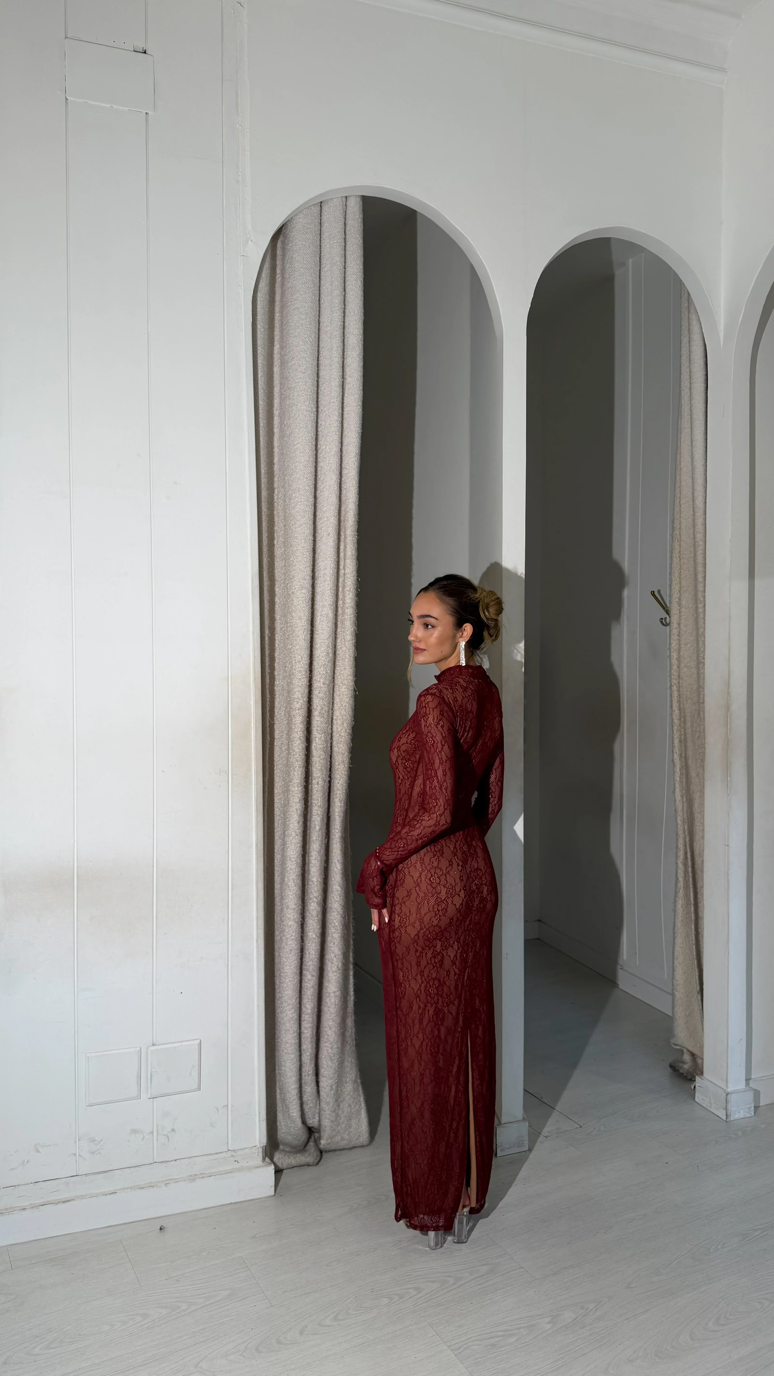 Elegance long dress - burdeos - Image 7