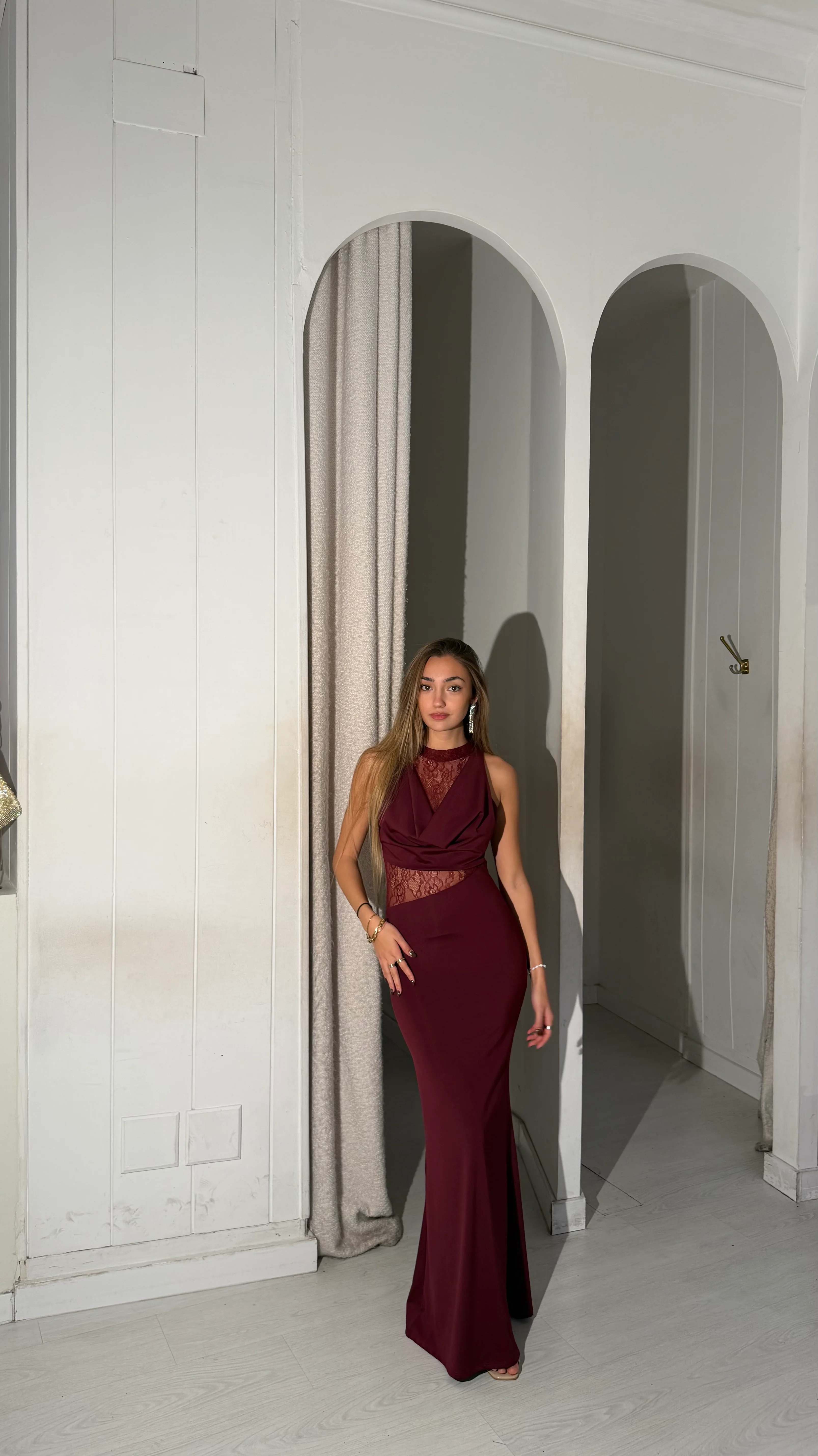 Lace cute dress - burdeos