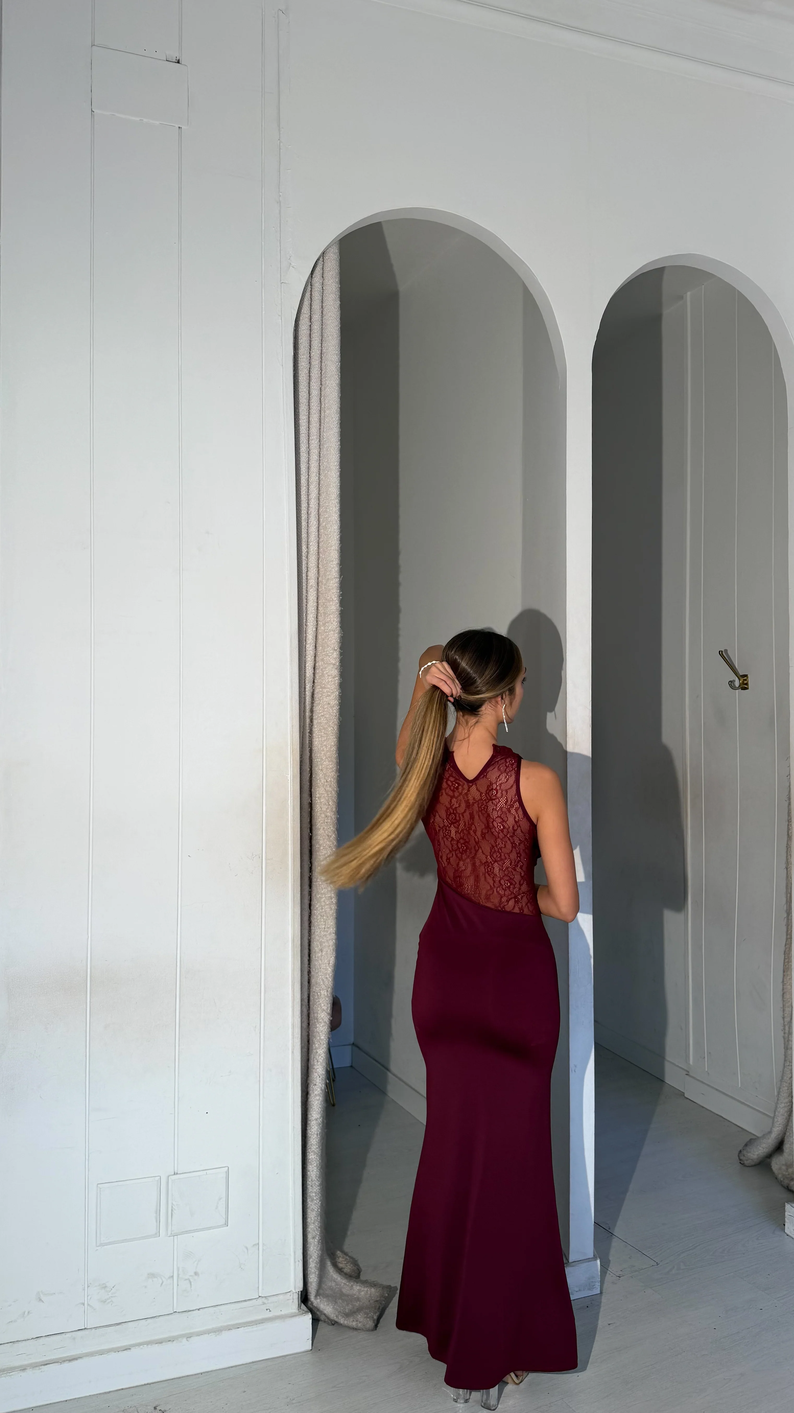 Lace cute dress - burdeos - Image 2
