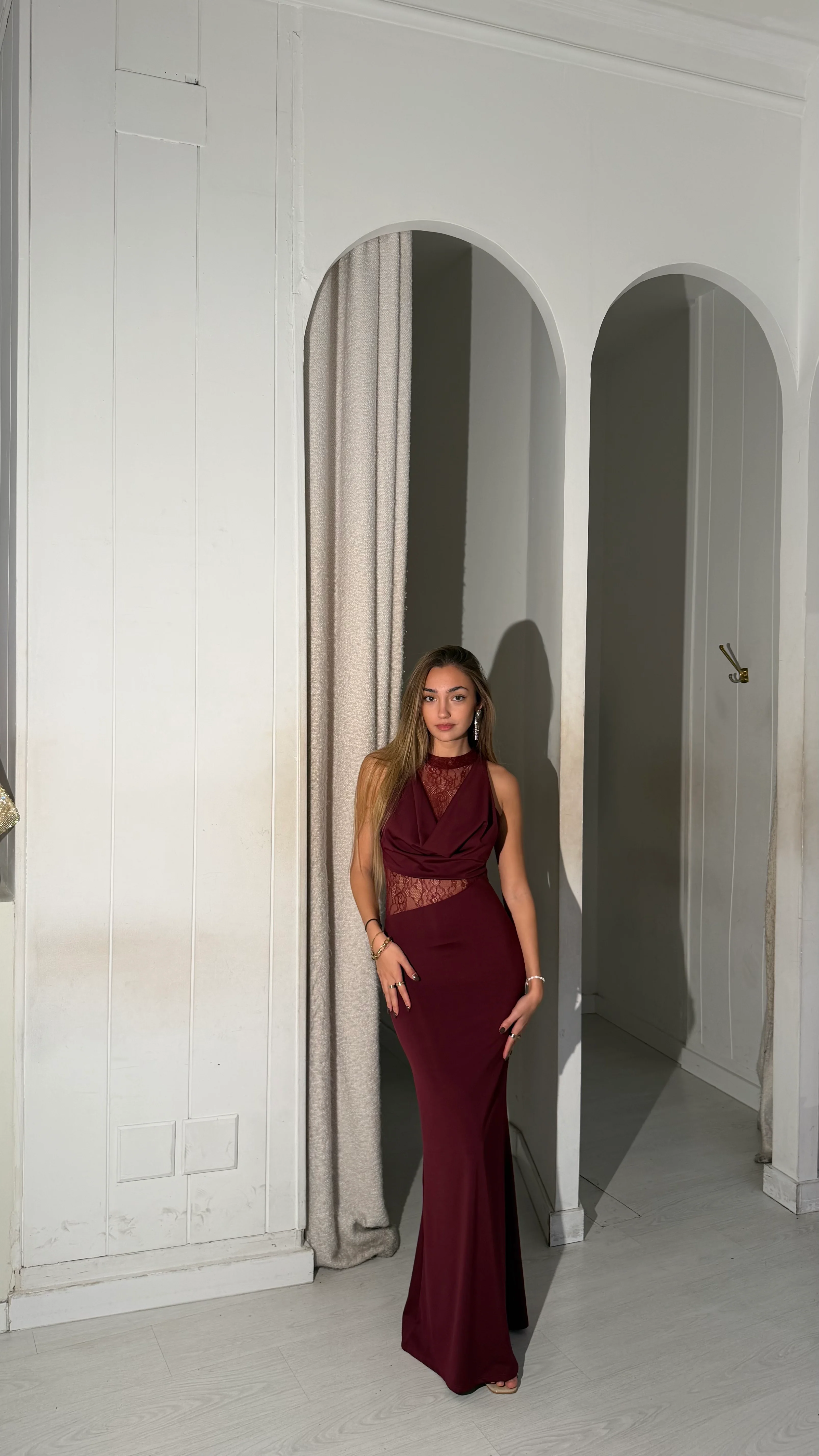 Lace cute dress - burdeos - Image 3