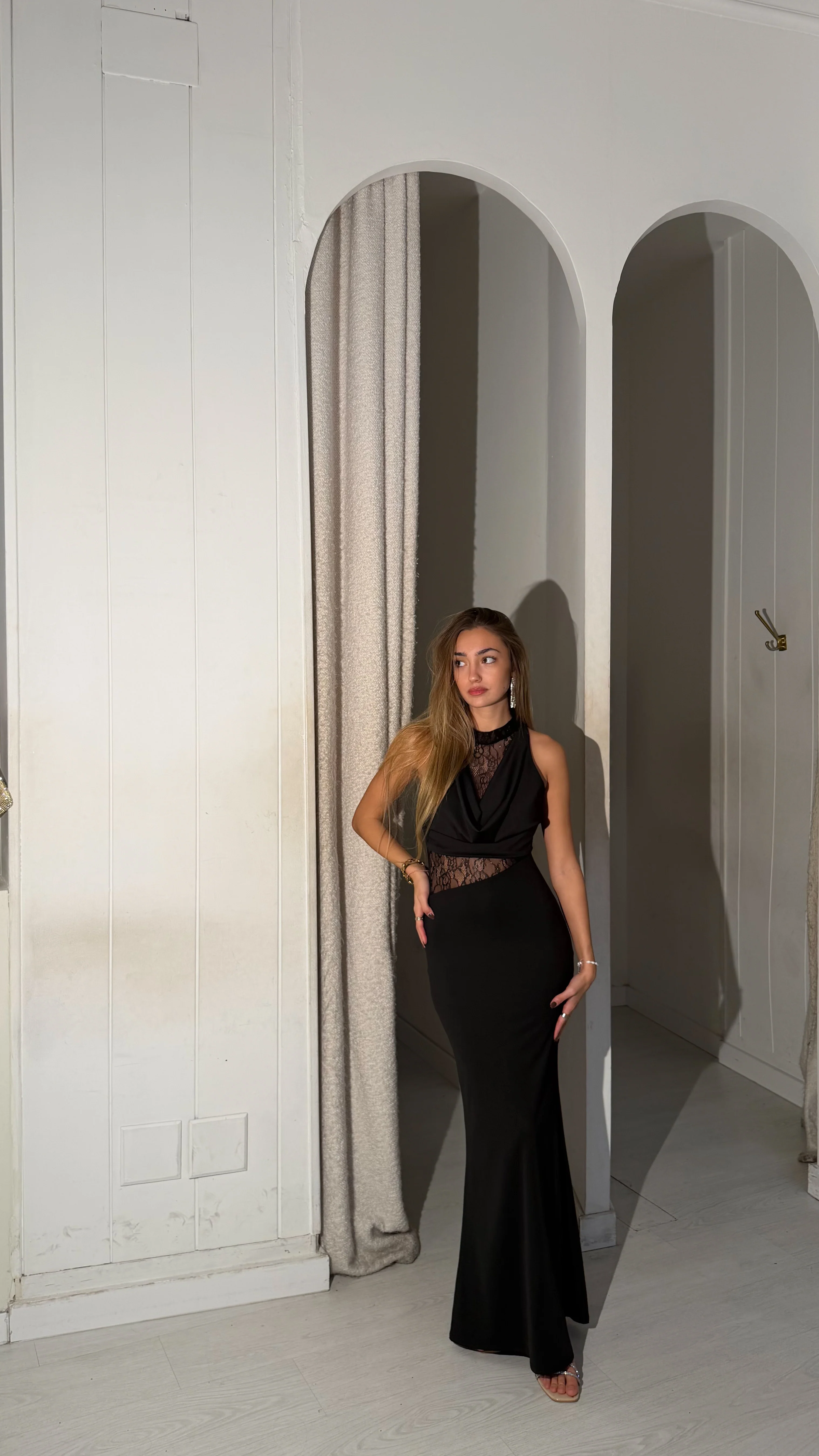 Lace cute dress - negro
