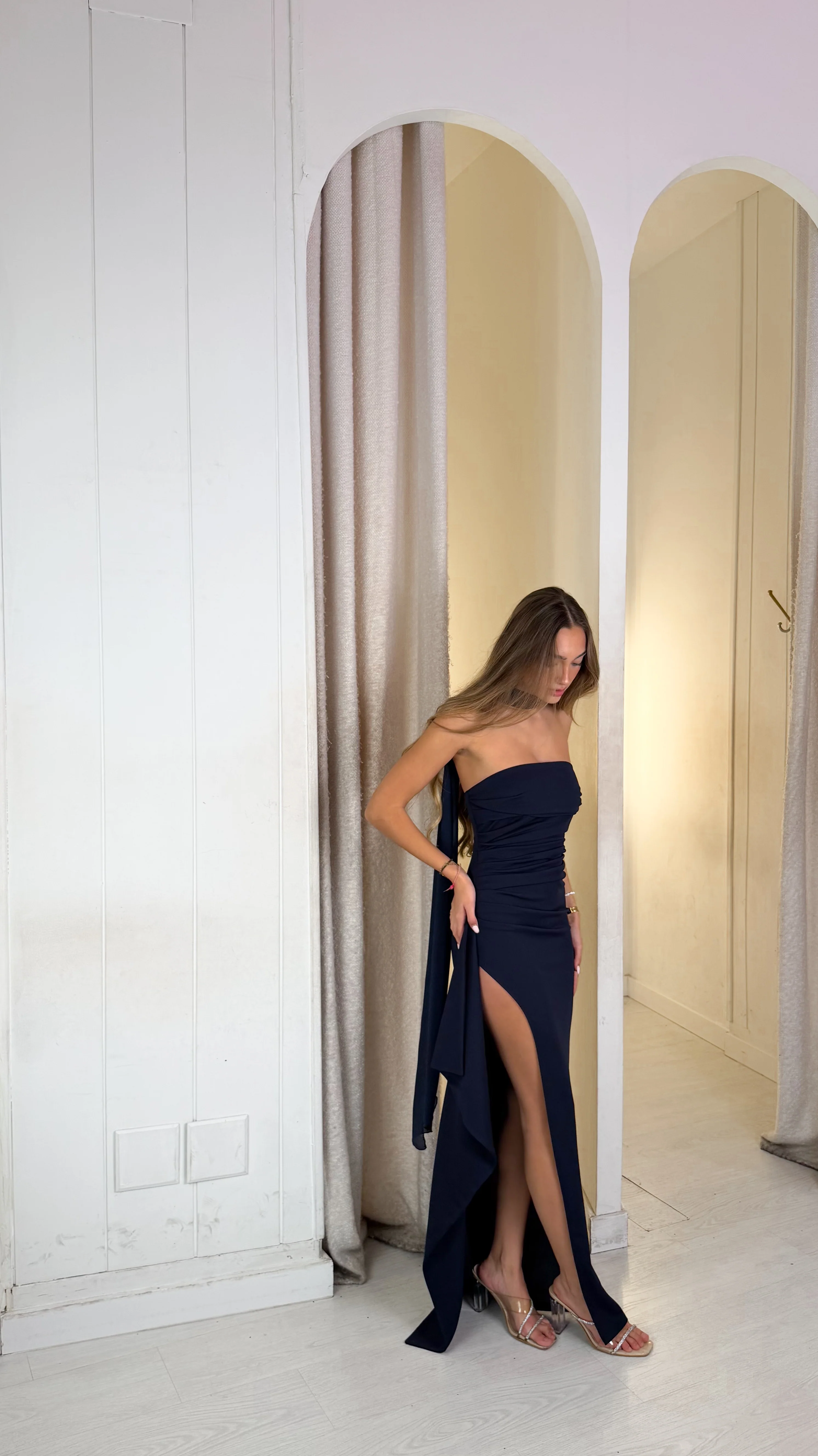 Falling leaves dress - azul marino - Image 3