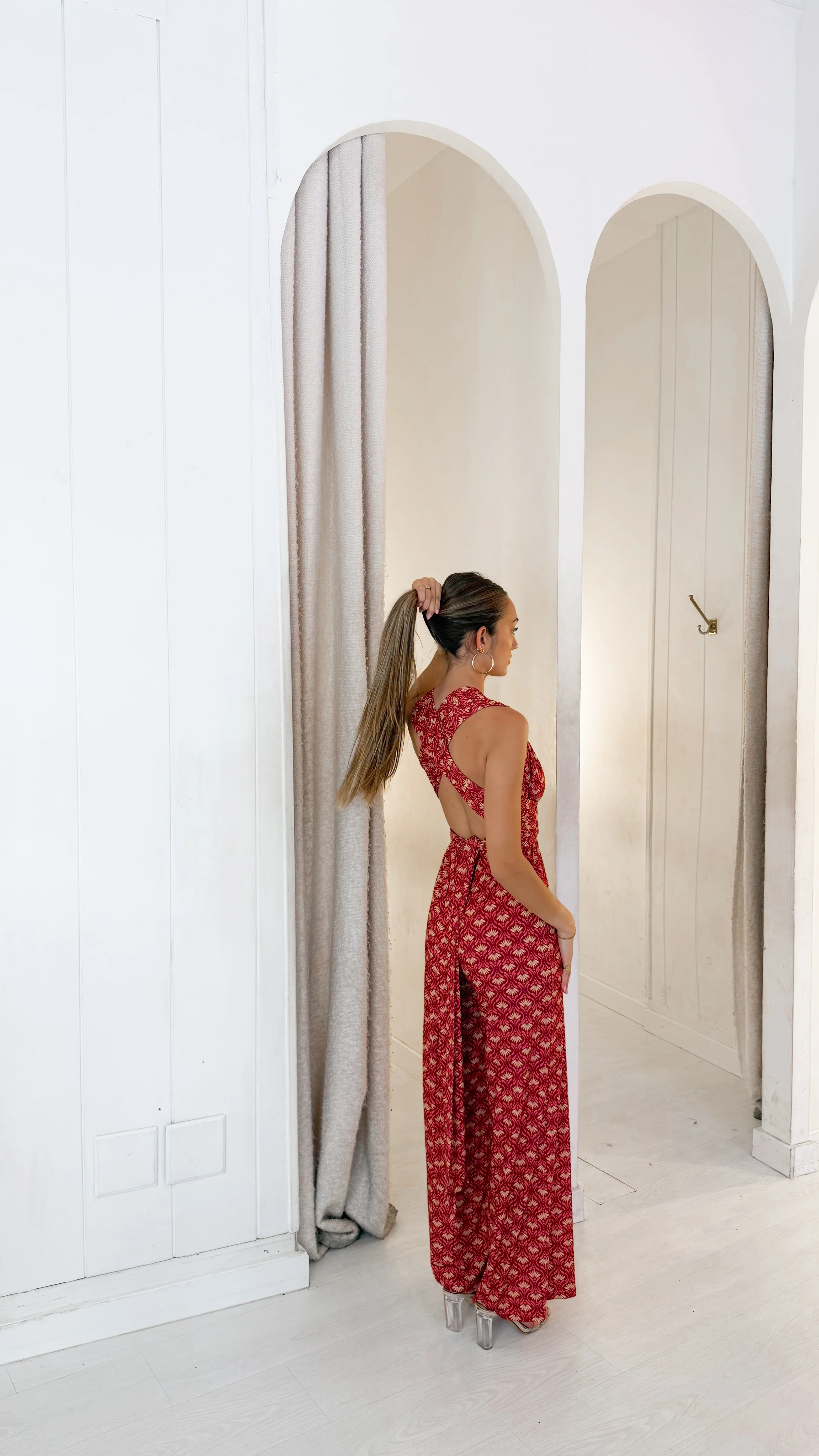 Stamped multiway playsuit - terracota - Image 3
