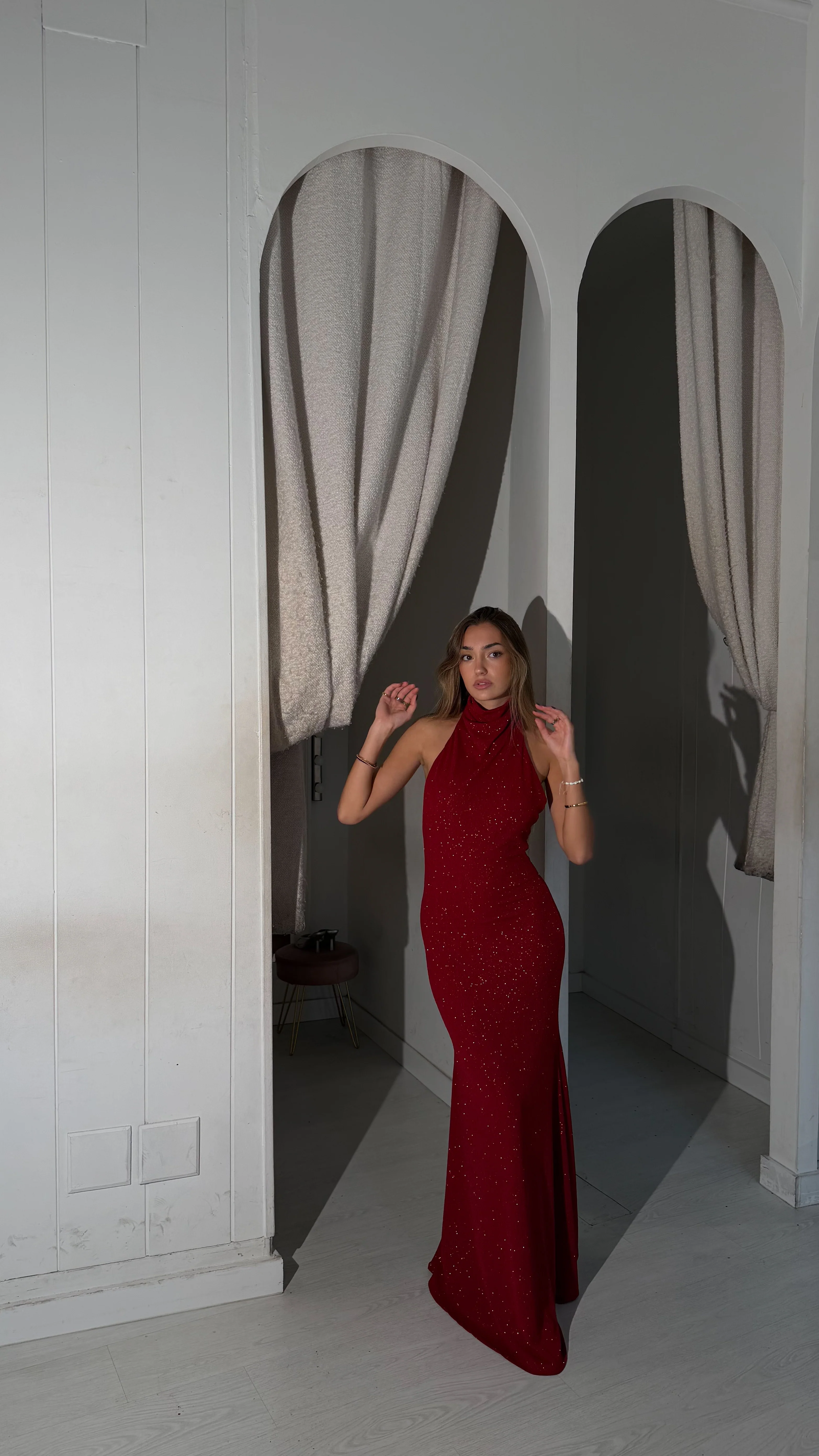 Starlite dress - rojo oscuro